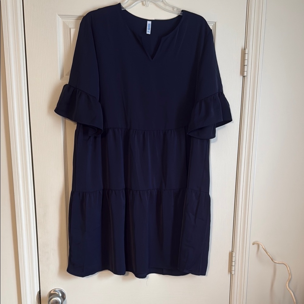 Navy Tiered Dress